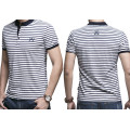 Custom Embroidery Logo Fashion Stripe Wholesale Cotton Polo T Shirt